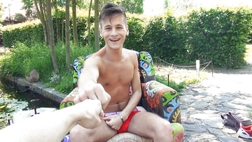Boy with a big soft hairy cock