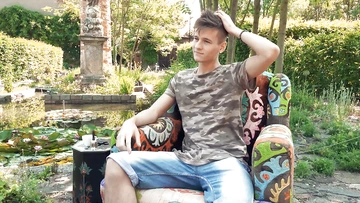Boy with a big soft hairy cock