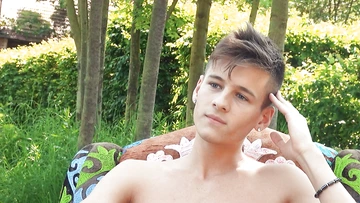 Boy with a big soft hairy cock