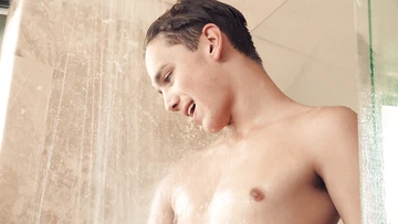 Cute nude boy with a hairy dick