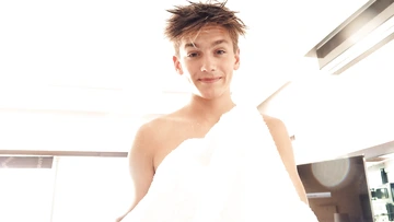 Cute nude boy with a hairy dick