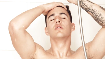 Black haired boy jerking off
