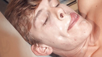 Wanking boy fingering himself