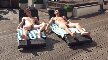 Two guys fucking and cums