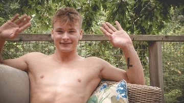 Cute boy showing soft dick