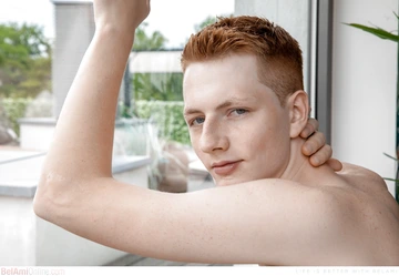 Nude redhead showing his dick