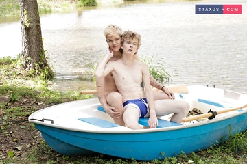 Blonde twink bareback fucking