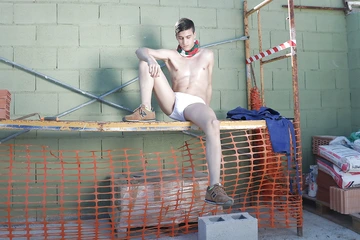 Boys fucking at a construction site
