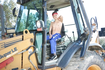 Construction site boys fucking outdoors