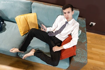 Boy fucking himself with a dildo