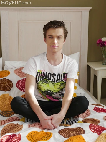 Gay twink showing his goods