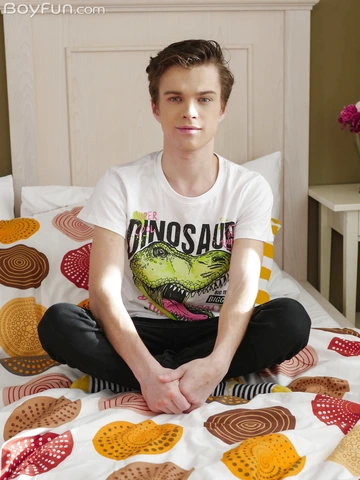 Gay twink showing his goods