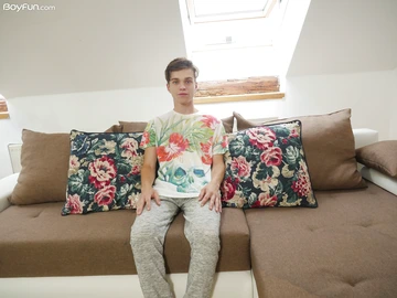 Handsome boy with a hairy penis