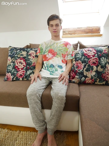 Handsome boy with a hairy penis