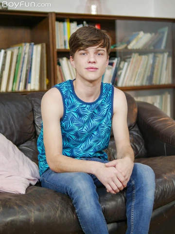 Handsome boy with hairy feet