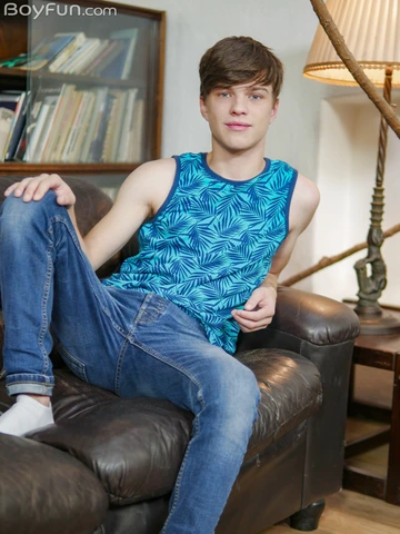 Handsome boy with hairy feet