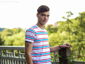 Handsome guy showing dick and hairy butt