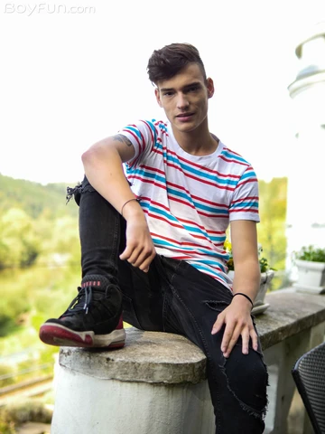 Handsome guy showing dick and hairy butt