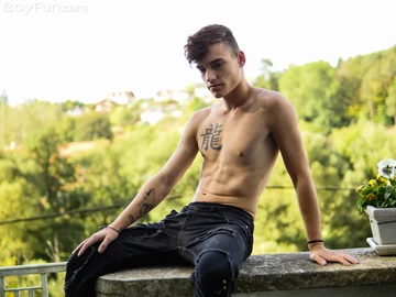 Handsome guy showing dick and hairy butt