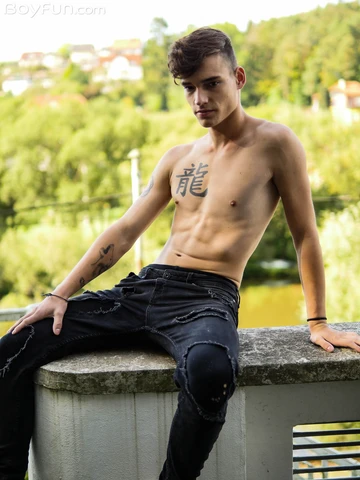 Handsome guy showing dick and hairy butt