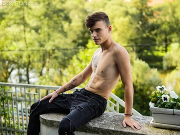 Handsome guy showing dick and hairy butt