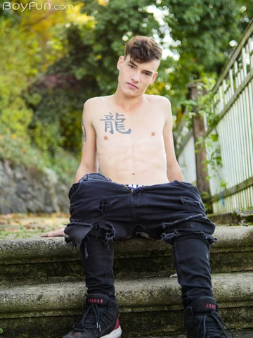 Handsome guy showing dick and hairy butt