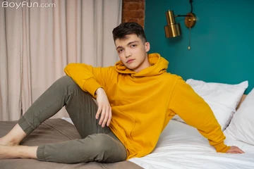 Cute boy with a shaved dick