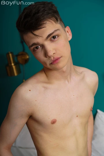 Cute boy with a shaved dick