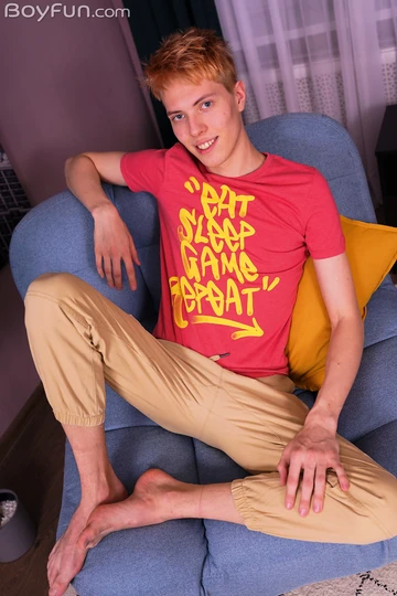 Gay twink with a smooth asshole