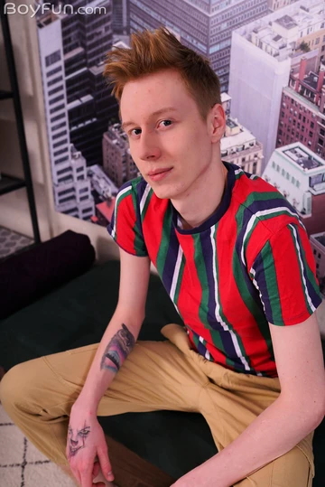 Redhead playing with his dick
