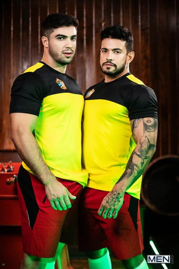 Hunky Latino guys having sex