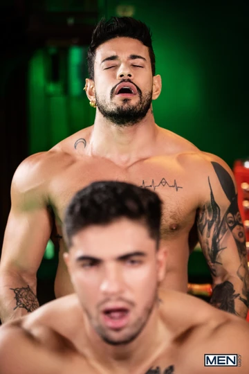 Hunky Latino guys having sex